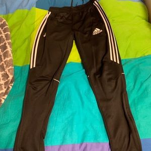Black adidas track pants